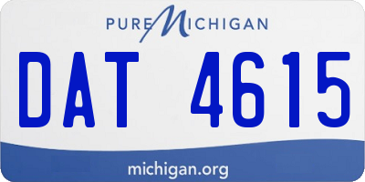 MI license plate DAT4615