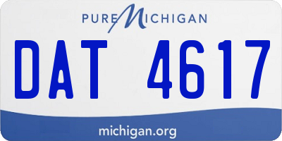 MI license plate DAT4617