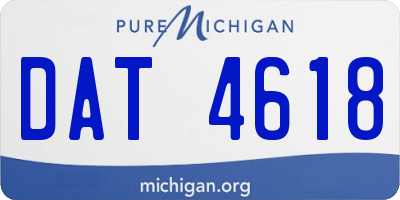 MI license plate DAT4618