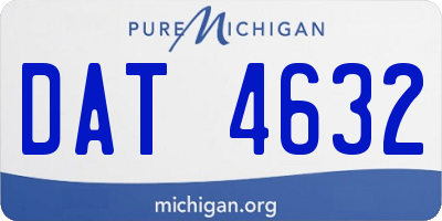 MI license plate DAT4632