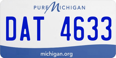 MI license plate DAT4633
