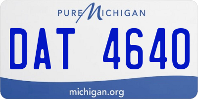 MI license plate DAT4640