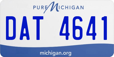 MI license plate DAT4641