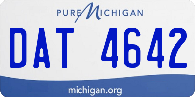 MI license plate DAT4642