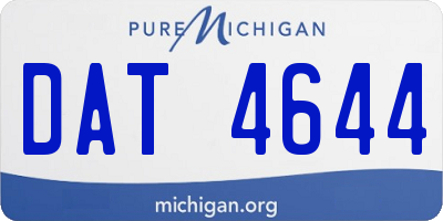 MI license plate DAT4644