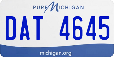 MI license plate DAT4645