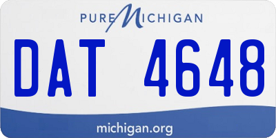 MI license plate DAT4648