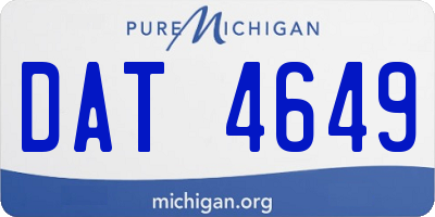 MI license plate DAT4649