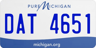 MI license plate DAT4651