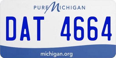 MI license plate DAT4664