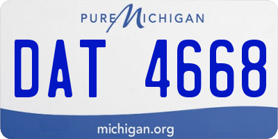 MI license plate DAT4668