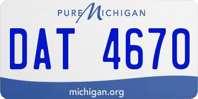 MI license plate DAT4670