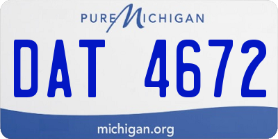 MI license plate DAT4672