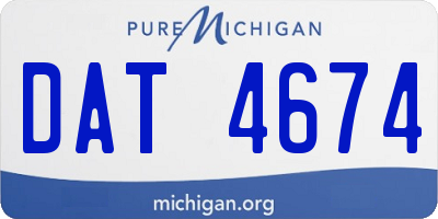 MI license plate DAT4674