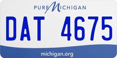 MI license plate DAT4675
