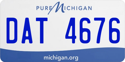 MI license plate DAT4676