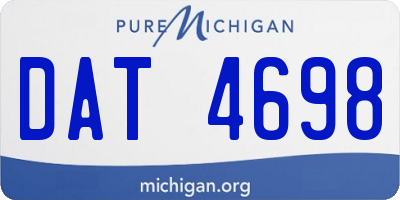 MI license plate DAT4698