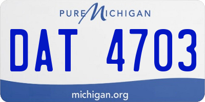 MI license plate DAT4703