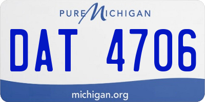 MI license plate DAT4706