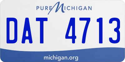 MI license plate DAT4713