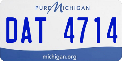 MI license plate DAT4714