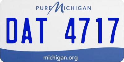 MI license plate DAT4717