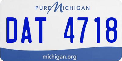 MI license plate DAT4718