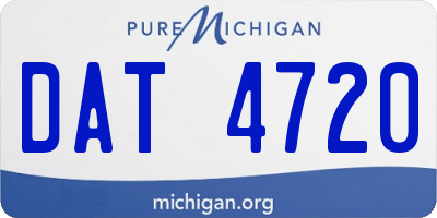 MI license plate DAT4720