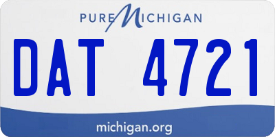 MI license plate DAT4721