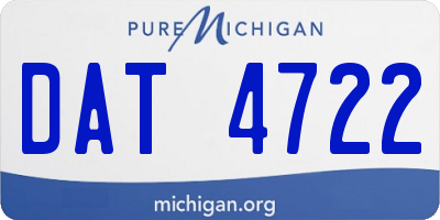 MI license plate DAT4722