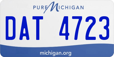 MI license plate DAT4723