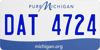 MI license plate DAT4724