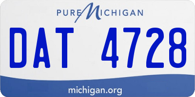 MI license plate DAT4728