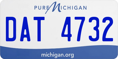 MI license plate DAT4732