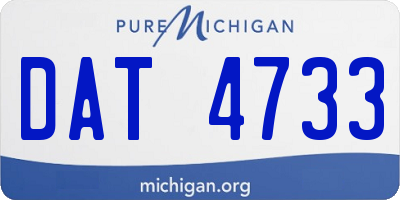 MI license plate DAT4733
