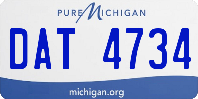 MI license plate DAT4734