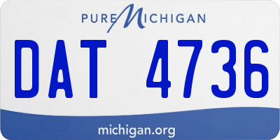 MI license plate DAT4736