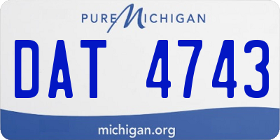 MI license plate DAT4743