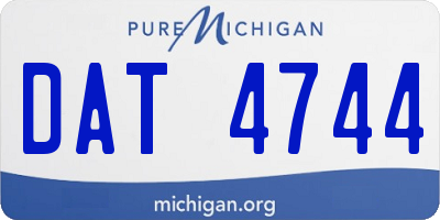 MI license plate DAT4744