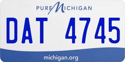 MI license plate DAT4745