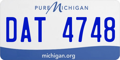 MI license plate DAT4748