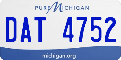 MI license plate DAT4752