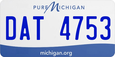 MI license plate DAT4753