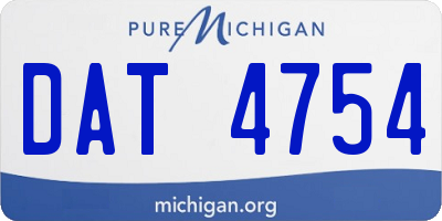 MI license plate DAT4754