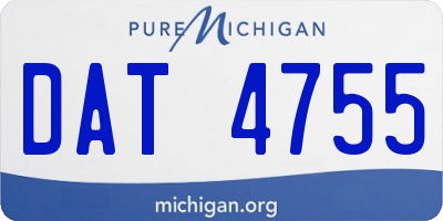MI license plate DAT4755
