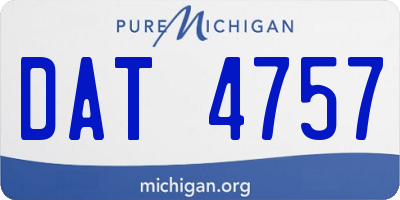 MI license plate DAT4757