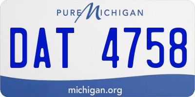 MI license plate DAT4758