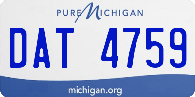 MI license plate DAT4759