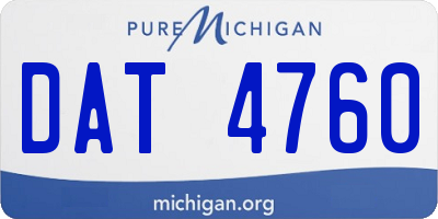 MI license plate DAT4760