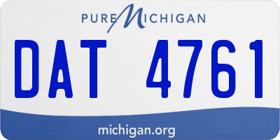 MI license plate DAT4761